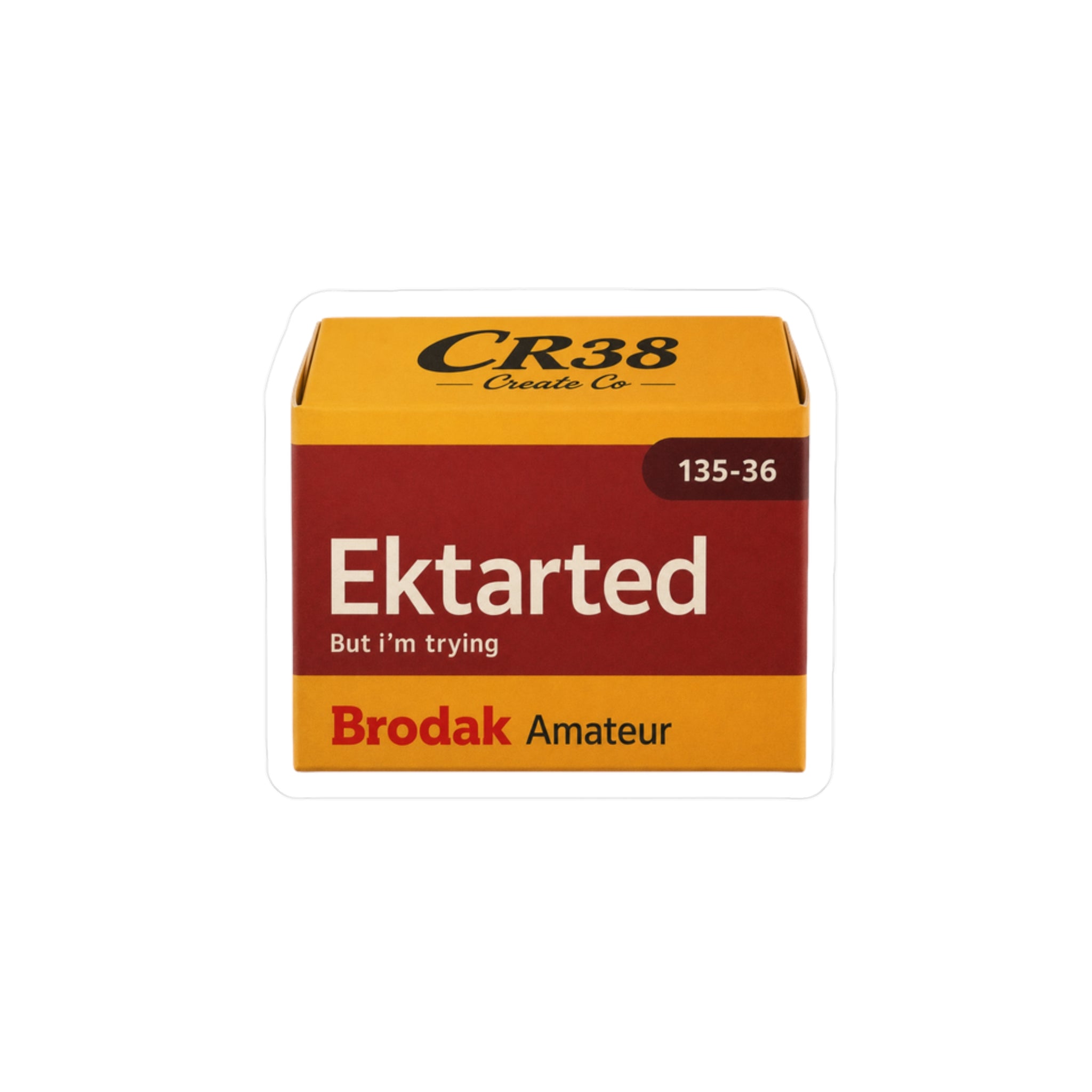 Ektarted 'But I'm Trying' Retro Film Box Vinyl Sticker (Kiss-Cut Decal)
