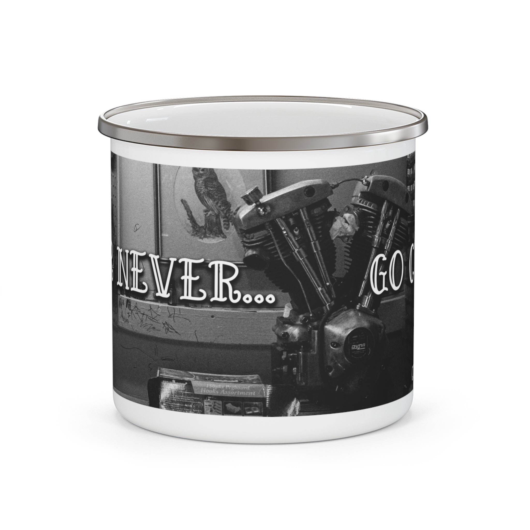 "Now or Never" Enamel Camping Mug