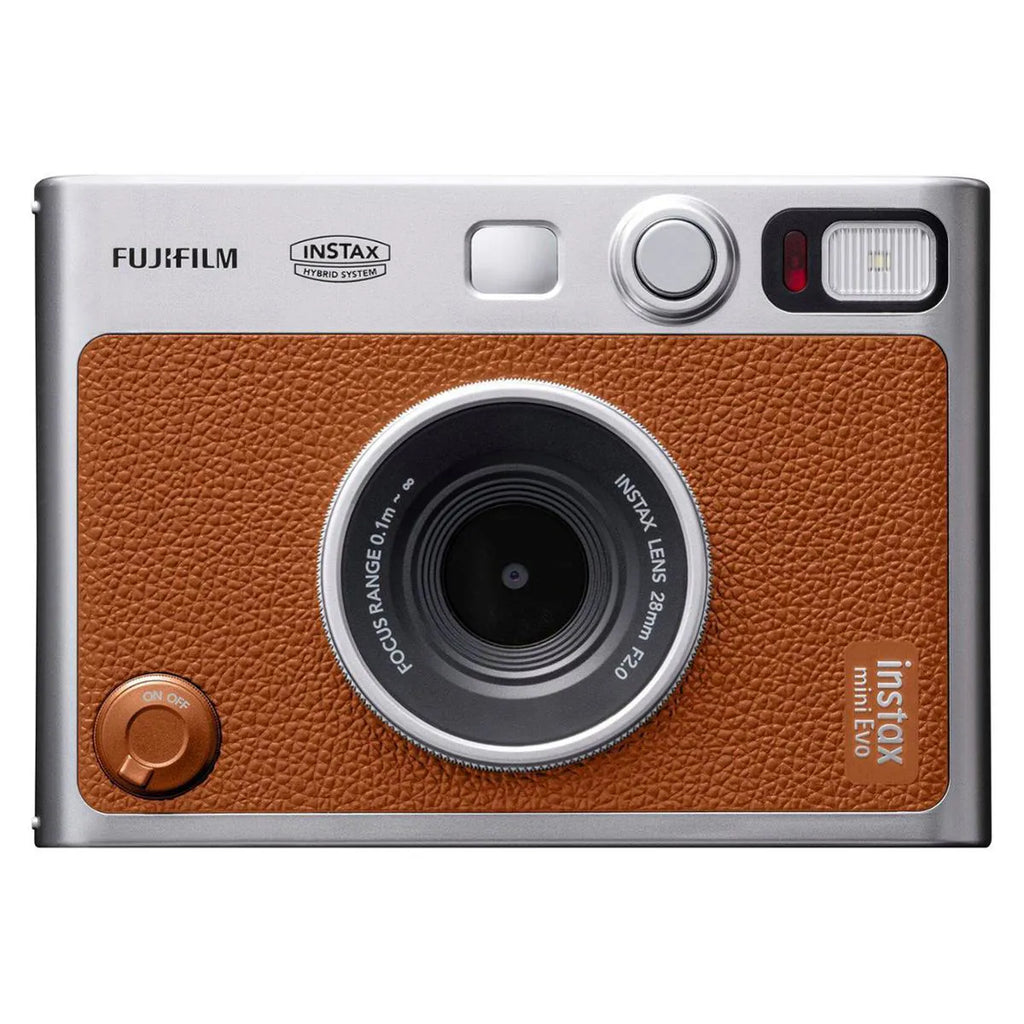 Fujifilm Instax Mini Evo Instant Film Camera, Brown + Essentials Kit