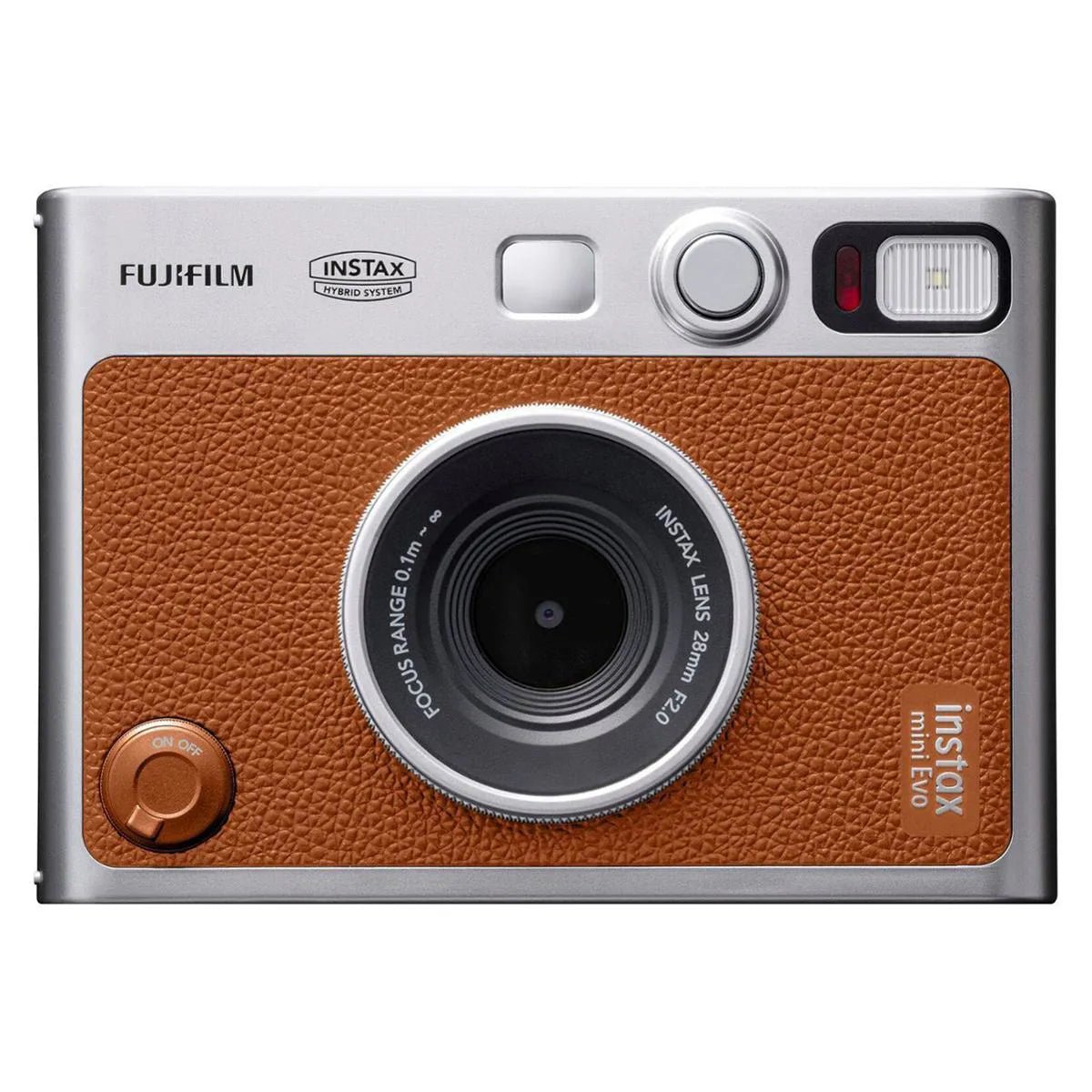 Fujifilm Instax Mini Evo Instant Film Camera, Brown + Essentials Kit