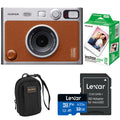 Fujifilm Instax Mini Evo Instant Film Camera, Brown + Essentials Kit