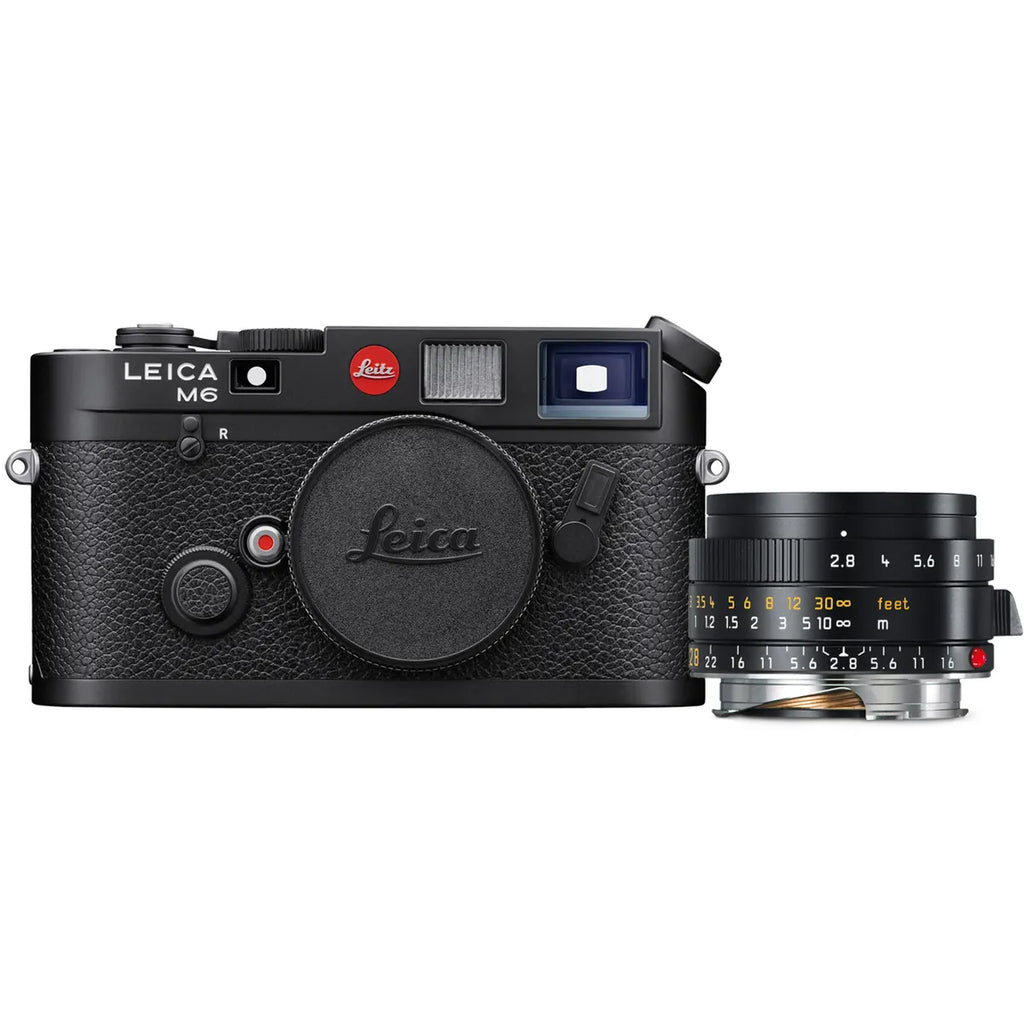 Leica M6 35mm Film Rangefinder Camera, Bundle with 28mm f/2.8 Elmarit-M Aspherical Lens, Black